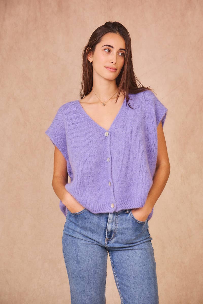 Calie Paris - Wholesale Knit Sweater - Women's - Kid Mohair Sleeveless Cardigan10