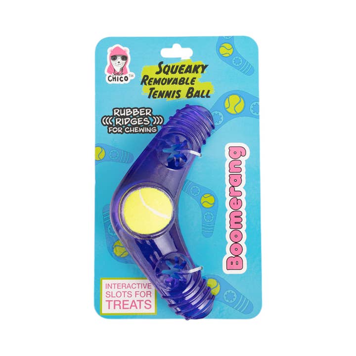 Jojo Modern Pets - Wholesale Pet squeaky toy – Dog - Eco-Friendly TPR Tennis Ball Squeak Boomerang Dog Toy3