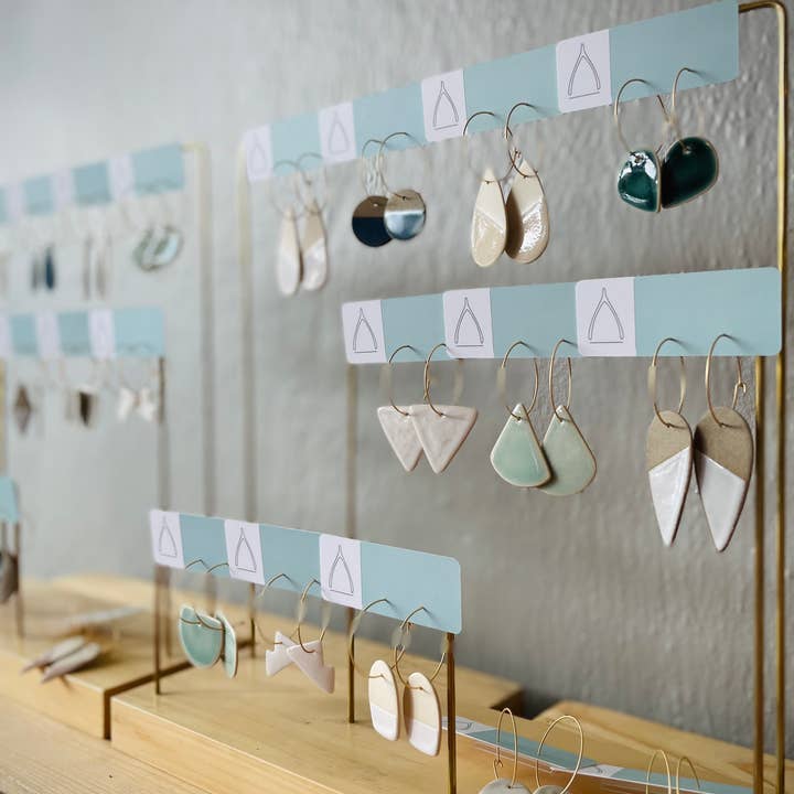 Wishbone Pottery - Wholesale Hoop Earrings - Handcrafted Stoneware Clay Earrings | Variety Pack of 203