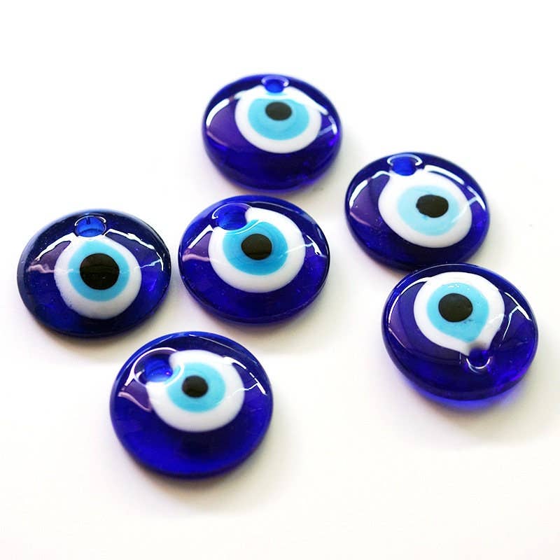 Perimade & Co. LLC - Wholesale Individual Charm/Pendant - Blue Turkish Evil Eye Pendant Necklace Charm in Color Glass5