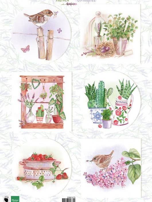 Cutting Sheet French Antiques Herbs A4 for wholesale by Ecstasy Crafts Distributing