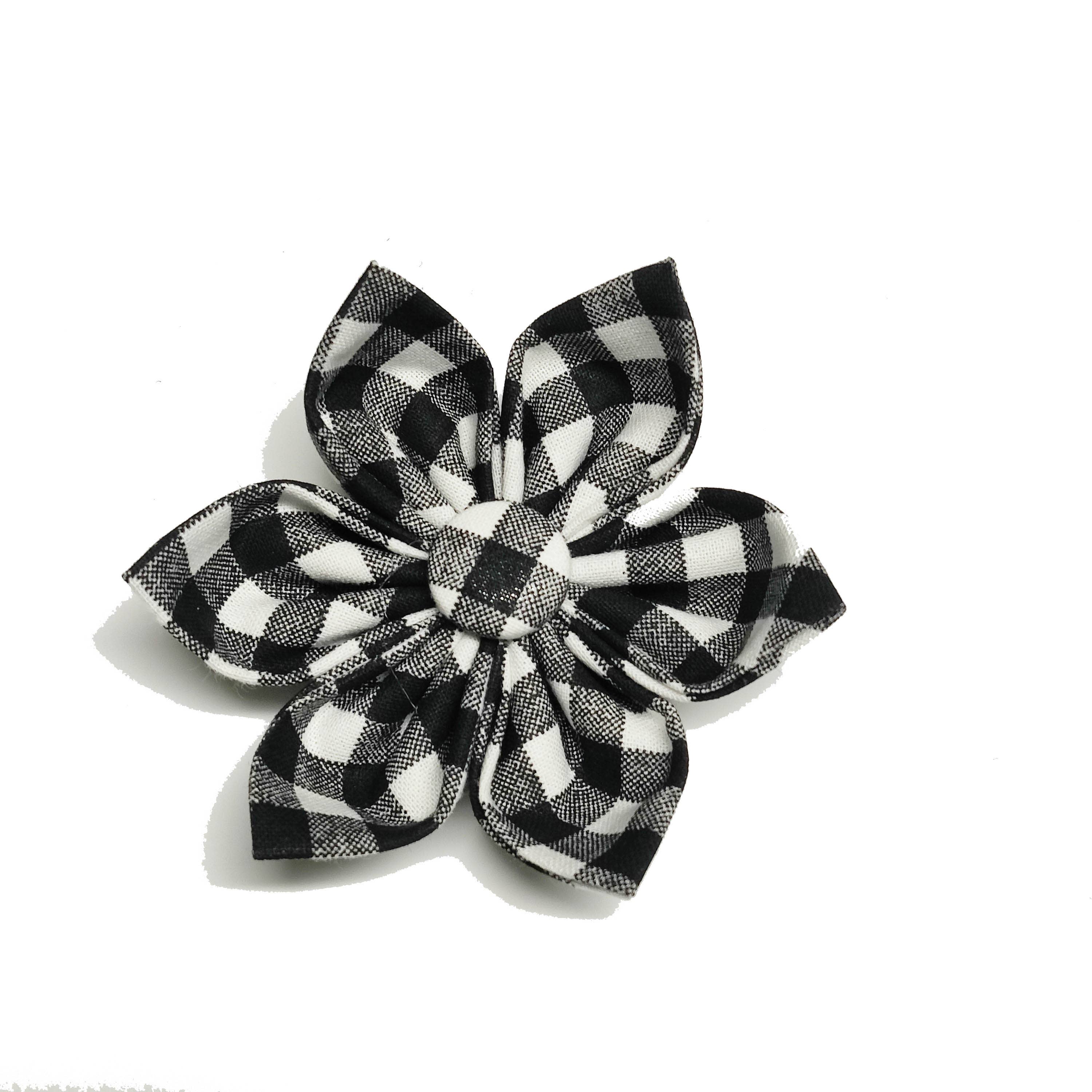 Charlotte's Pet - Wholesale Pet Bow Tie - Dog - Black Gingham Dog Bow Tie and Collar Flower1