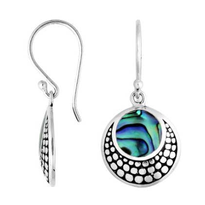 AE-6259-AB Sterling Silver Abalone Shell Earrings Highlight Exquisite Detailing For Wholesale Collection for wholesale by Bali Designs