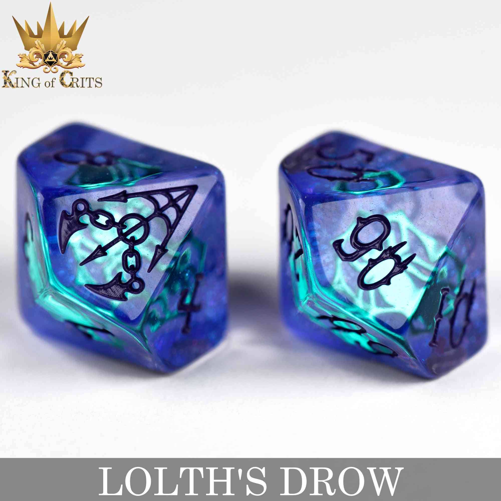 DNDDICE.COM - Wholesale Dice - Lolth's Drow - 11 Dice Set14