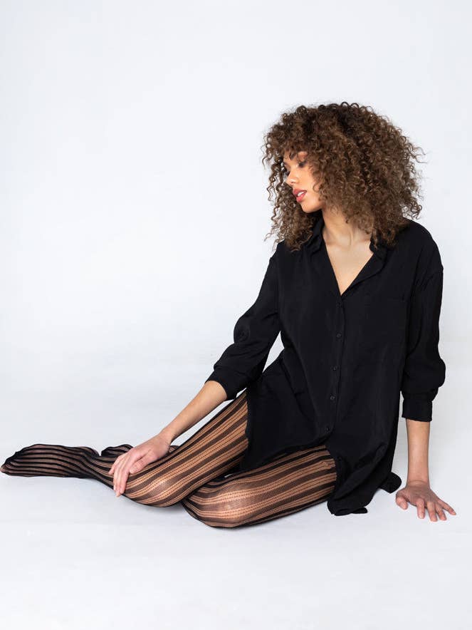 Striped Fishnet Tights- CEO253 for wholesale by C'est Moi Clothing Co