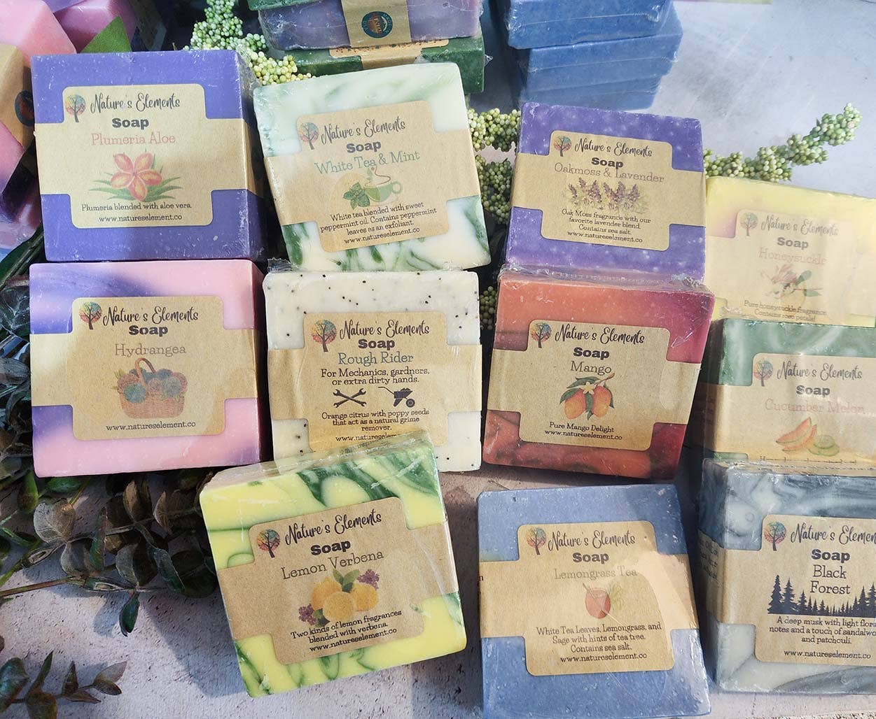 Nature's Elements – sabonete sólido por atacado – Sabonete Artesanal de Carvalhos e Alfazema1
