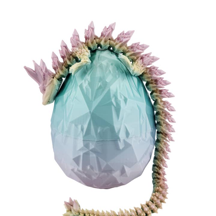 The Geek Galleria - Venta al por mayor Pelota antiestrés - Niños - Dragón articulado de cristal de 30 cm con huevo a juego - Cinderwing3d - Dragón impreso en 3D - Regalo único8