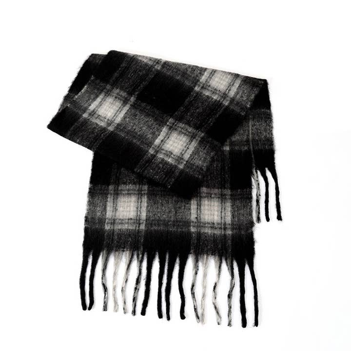 Sweetkama - Wholesale Scarf – Women's - Ladies Vintage Color Block Plaid Everyday Scarf SKAS42023