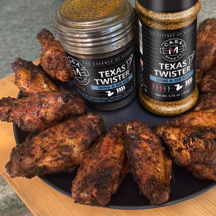 Casa M Spice Co LLC - Wholesale Rub - Texas Twisterâ„¢ Wing & Rib Rub - Plastic Shaker