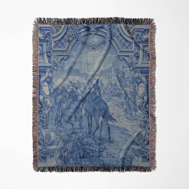 3dRose - Wholesale Throw Blanket - 3dRose, Portugal, Lisbon, azulejo, painted blue tile, Blanket0