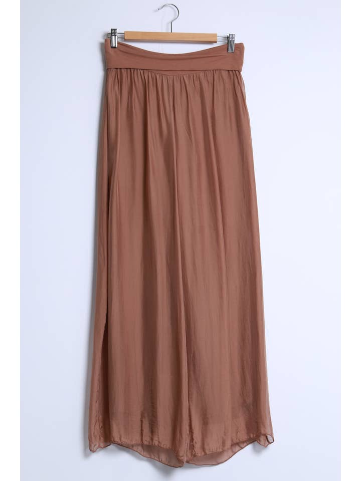 Shyloh - Wholesale Pants - Women's - High-waisted wide fluid pants with long hem 2053732