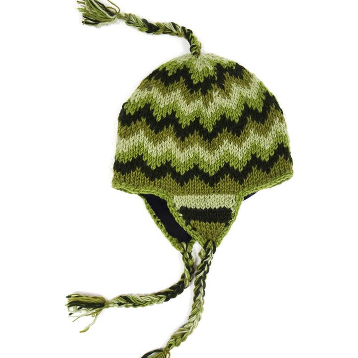Zig Zag Asian Collection - Wholesale Beanie - Women's - Zig Zag Knit Wool Trapper Beanie Hat
