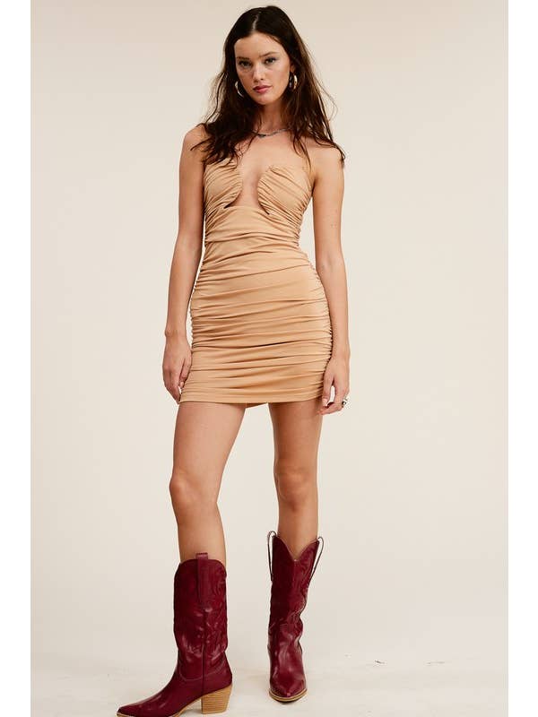 Mimosa - Vente Robe – femme - Robe mini à corset froncé avec armature Gemini17