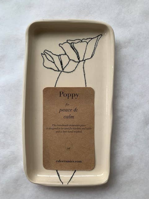 CSF Ceramics - Wholesale Decorative Tray - Small Tray: Poppy1
