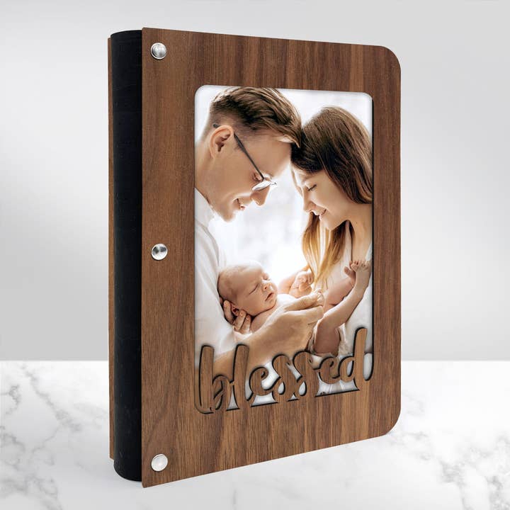 Inspired Indigo - Wholesale Journal/Diary - "Blessed" Wood Photo Journal - Personalizable8