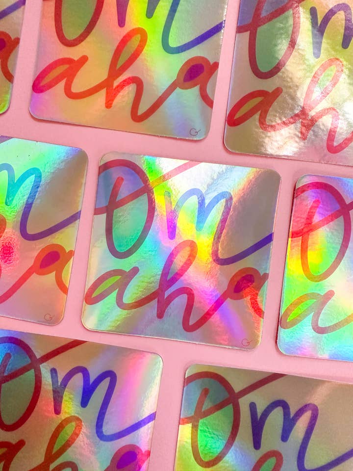 Holografisk Omaha | Laptop klistermärke för wholesale av Courtney Going Places