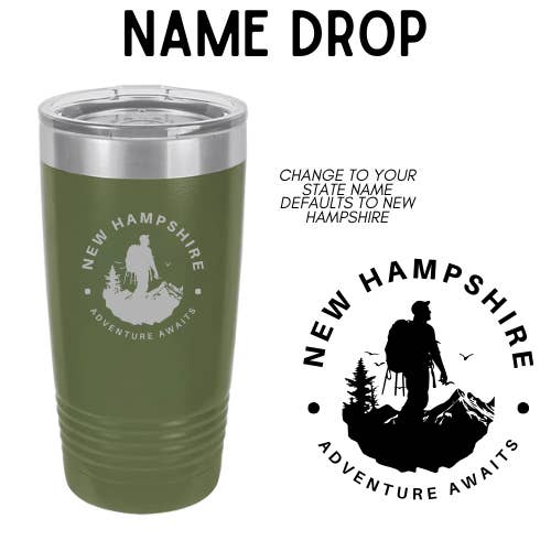 Custom State Hiker Name Insulated Mug 20 oz for wholesale by My Country Story