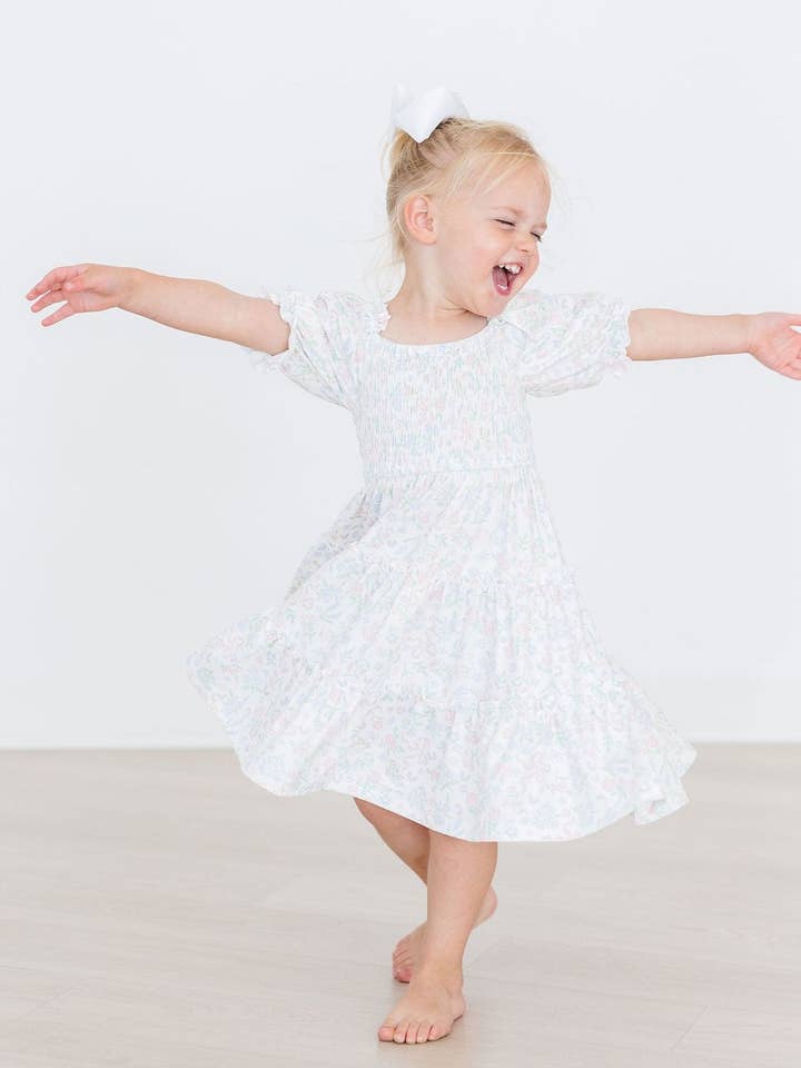 Cloud 9 Smocked Ruffle Dress for wholesale by Mila & Rose