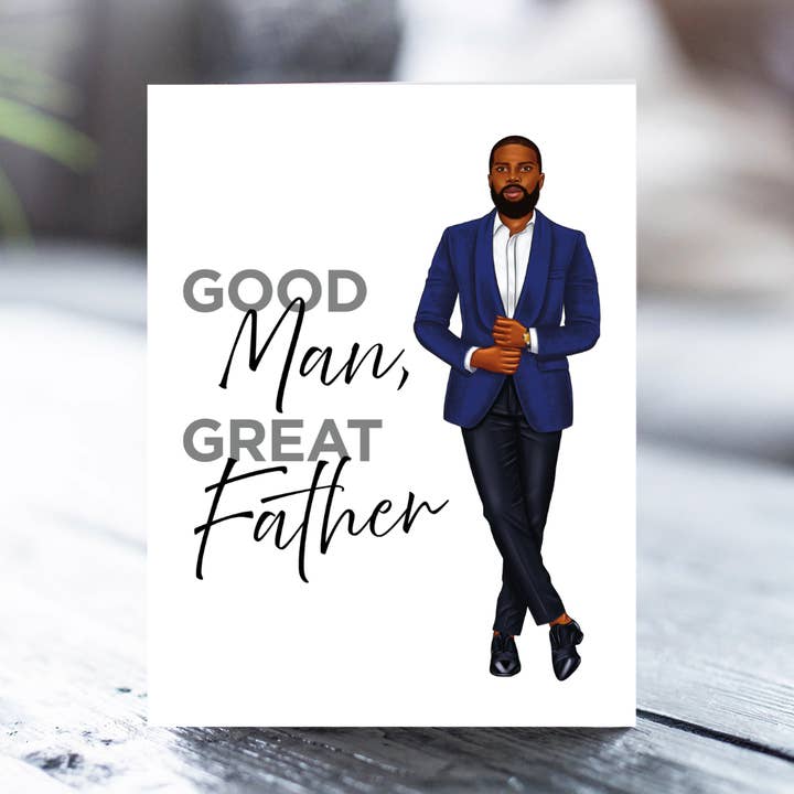 Carte de fête des pères pour homme noir pour la vente par Mint Greetings Inc.