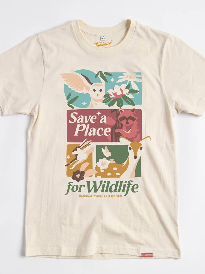The Landmark Project - Wholesale Screen Printed T-Shirt - Unisex - Save a Place for Wildlife Unisex Short Sleeve Tee2