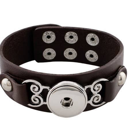 Pulseira - Pulseira marrom Deco com botões ajustáveis por atacado de Say It in A Snap Jewelry