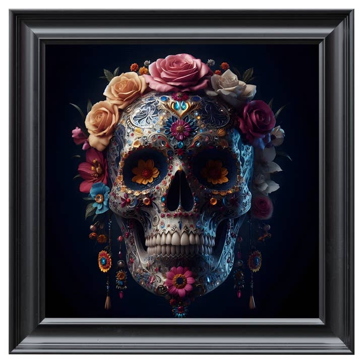 Decorated Skull - Black Frame for wholesale by Febland