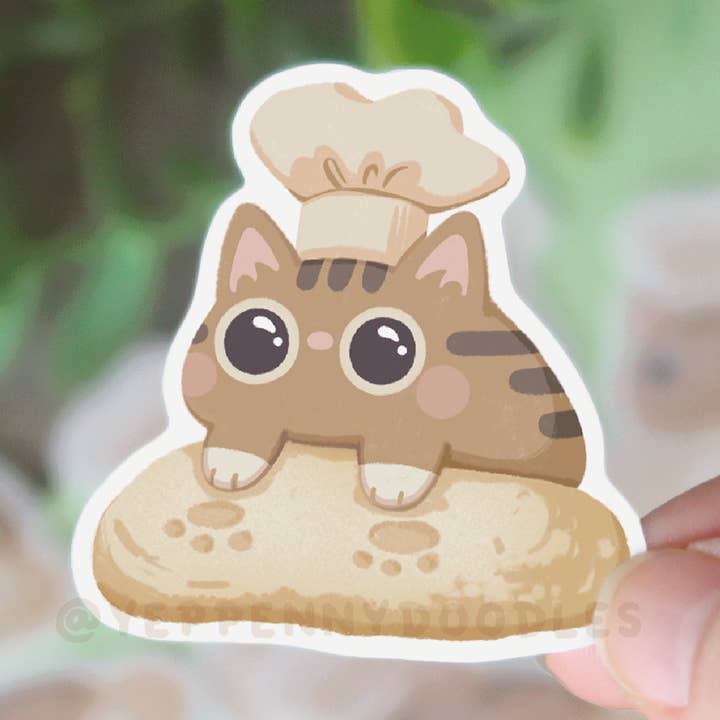 I Knead You (Biscuit Cat) - Sticker for wholesale by Yeppenny Doodles LLC