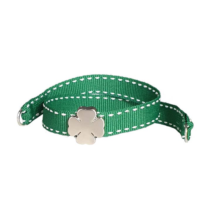BRACELET TRÈFLE À QUATRE FEUILLES EN PALLADIUM VERT pour la vente par Smartever Srl