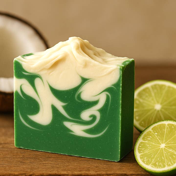 Coconut Lime Soap (no packaging/private label) for wholesale by DeShawn Marie Soap Boutique