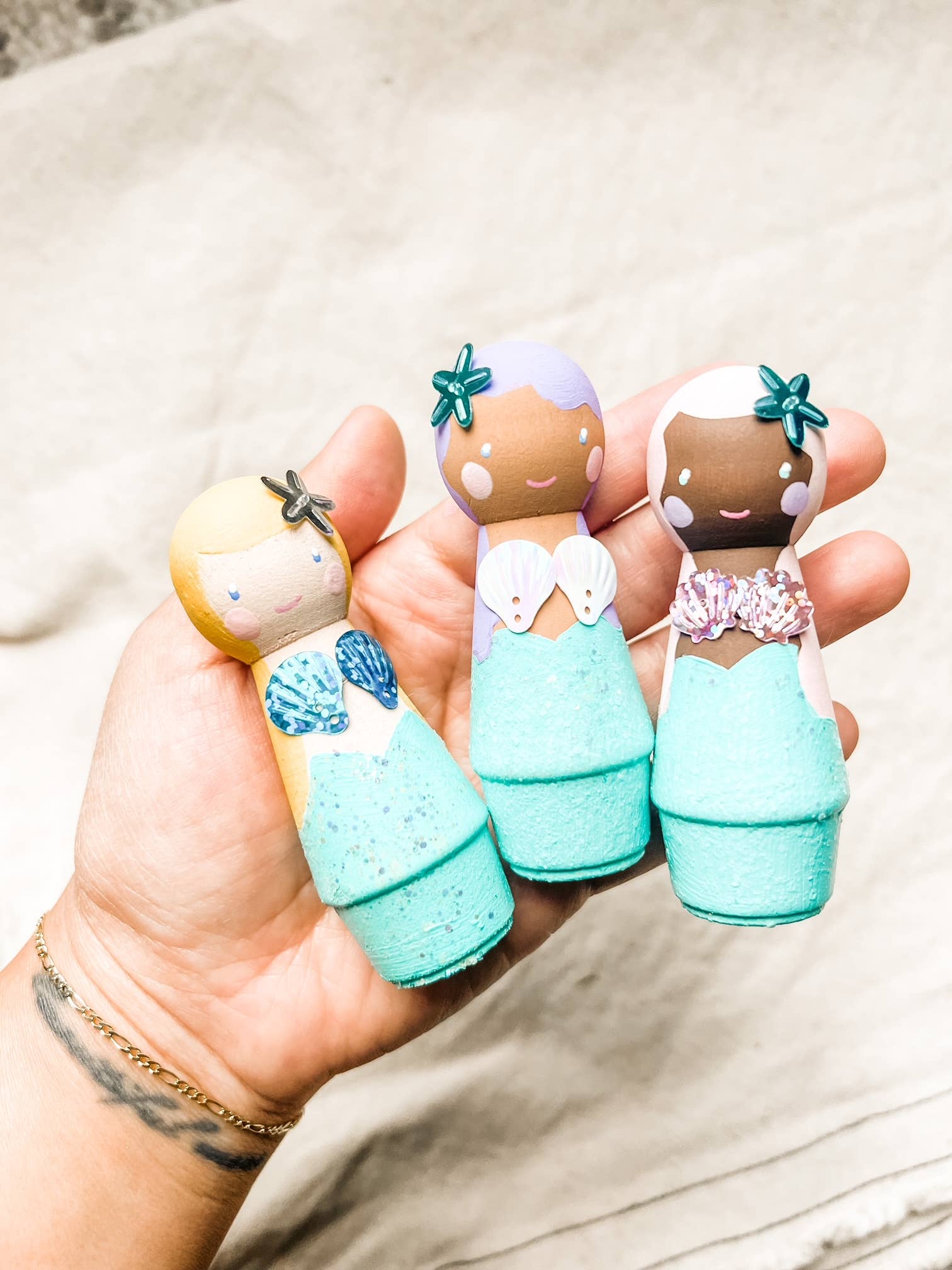 Happy KidDough - Wholesale Doll - Kids - Wooden Mermaid Dolls
