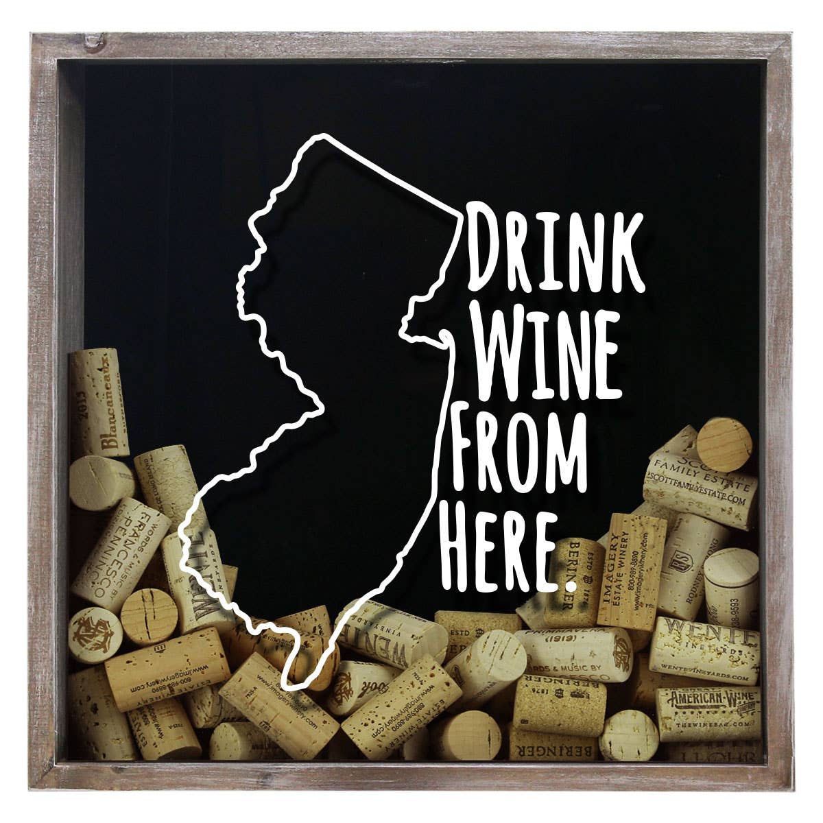 Torched Products - Wholesale Sign - Drink Wine From Here Beer Cap Shadow Box - Farmhouse Antique28
