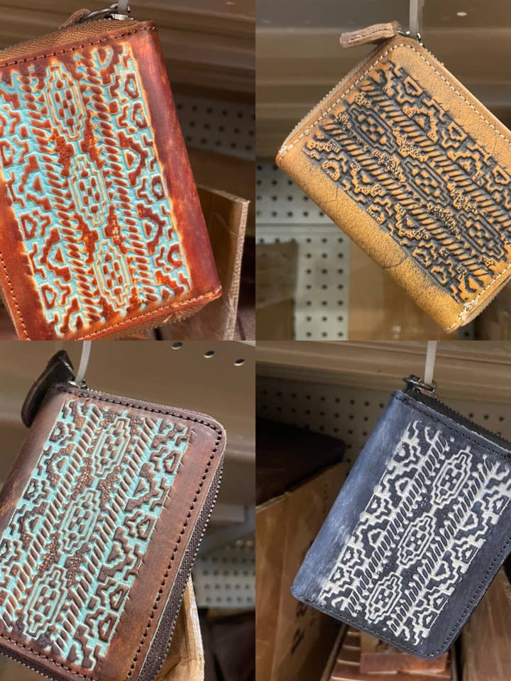 Leather Aztec Wallet Card Holder for wholesale by Broads Market