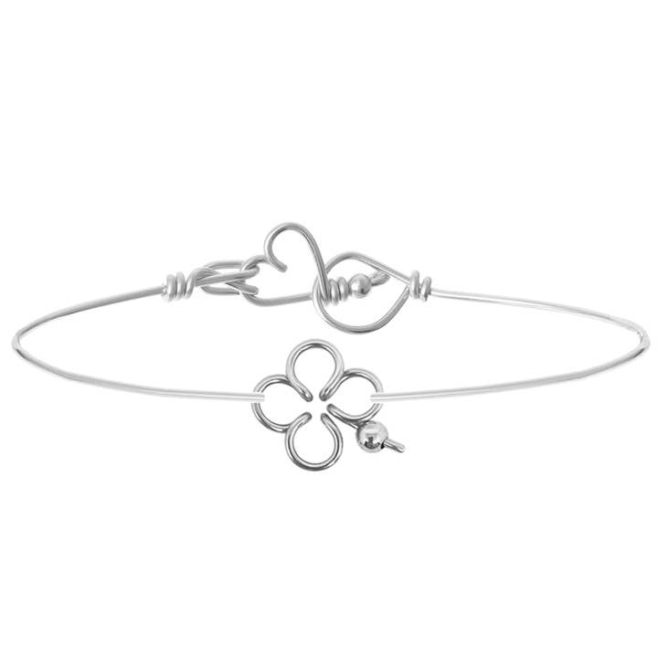 Silver smooth clover bangle for wholesale by PADAM PADAM