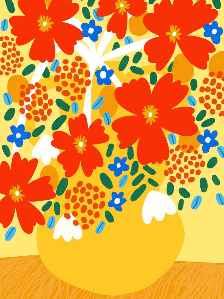 Alonsoa on Mustard Jar Fine Art Print for wholesale by Teresa Rego