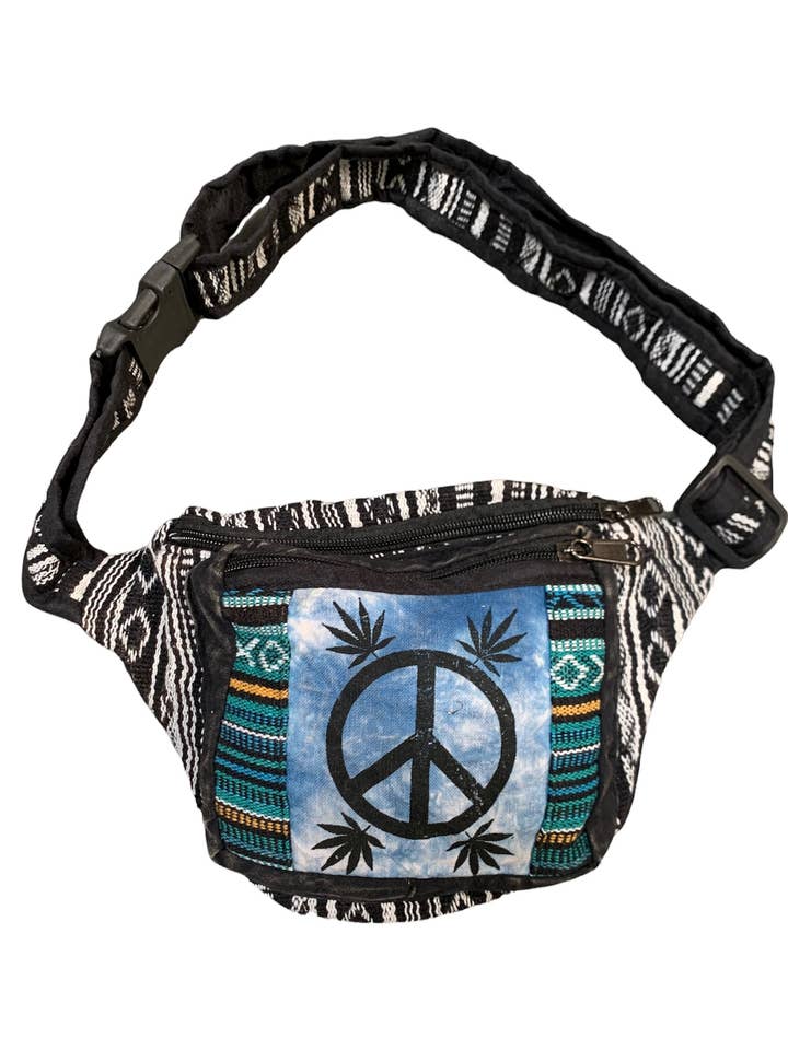 Marsupio in cotone Ghary BW Peace Leaf KFC2537 per la vendita all'ingrosso da parte di Rising International Inc