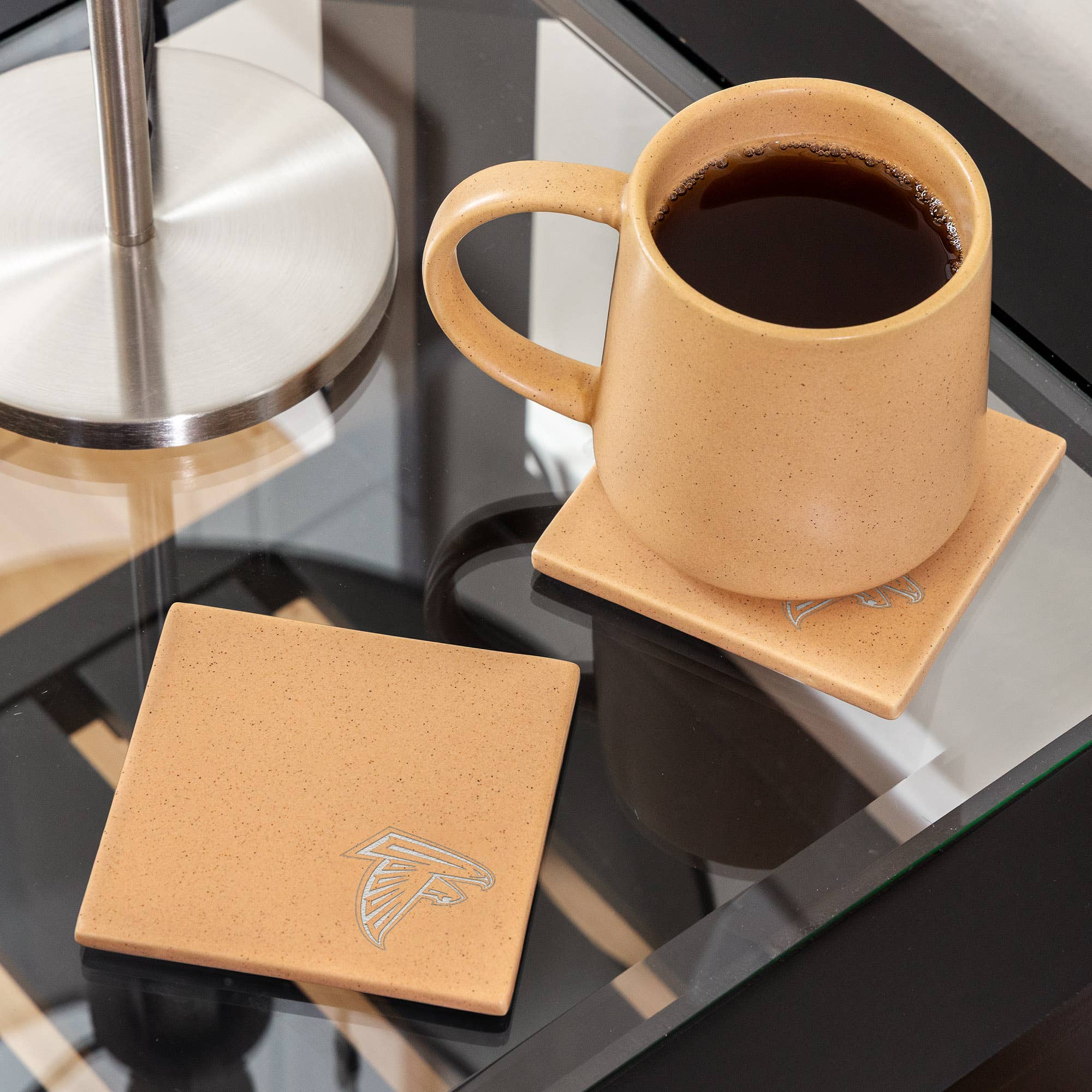 Rico Industries - Wholesale Coasters - NFL  Atlanta Falcons Sand Laser Engraved  Color Coaster1