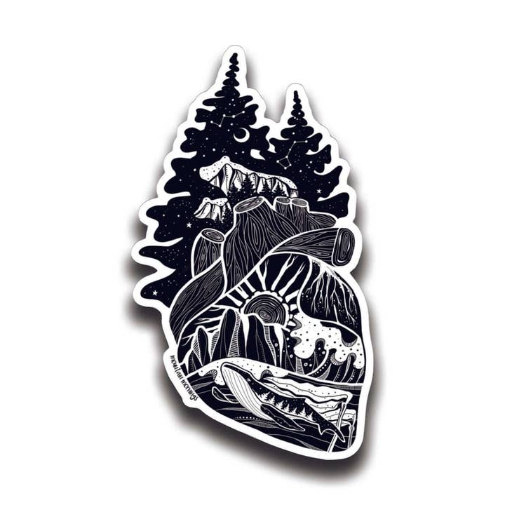 Forest Heart Sticker for wholesale by Mountain Mornings