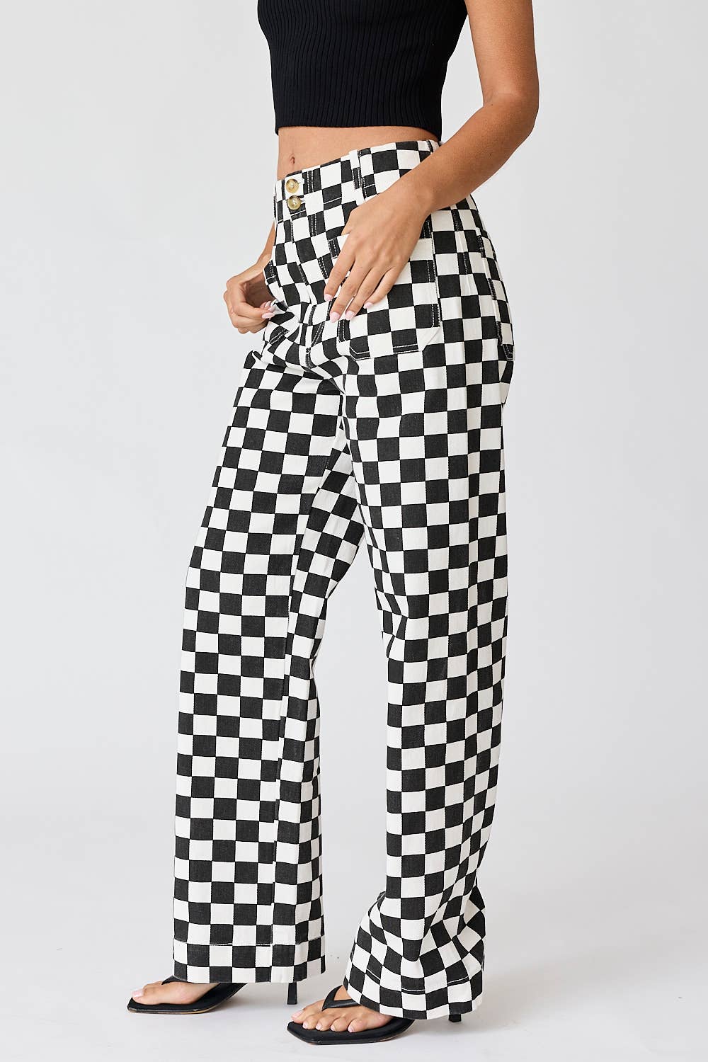 Papermoon - Wholesale Pants - Women's - PP16140-4 - Demi Checkered Bottoms w Elastic Band10