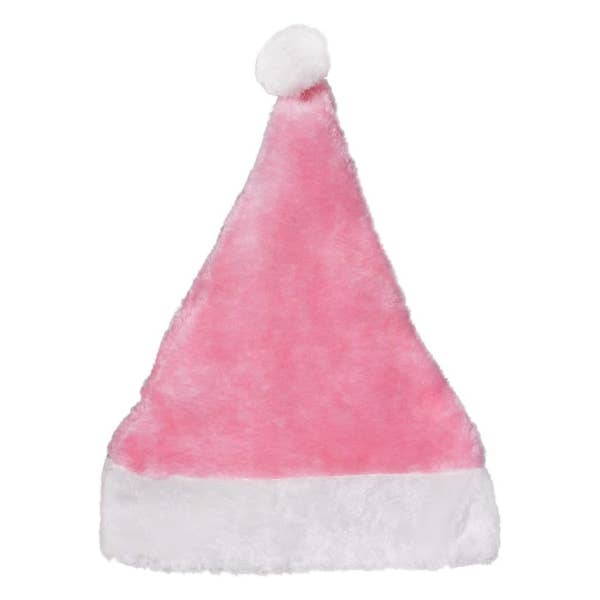 Windy City Novelties - Wholesale Santa Hat - Pink Plush Christmas Santa Hat