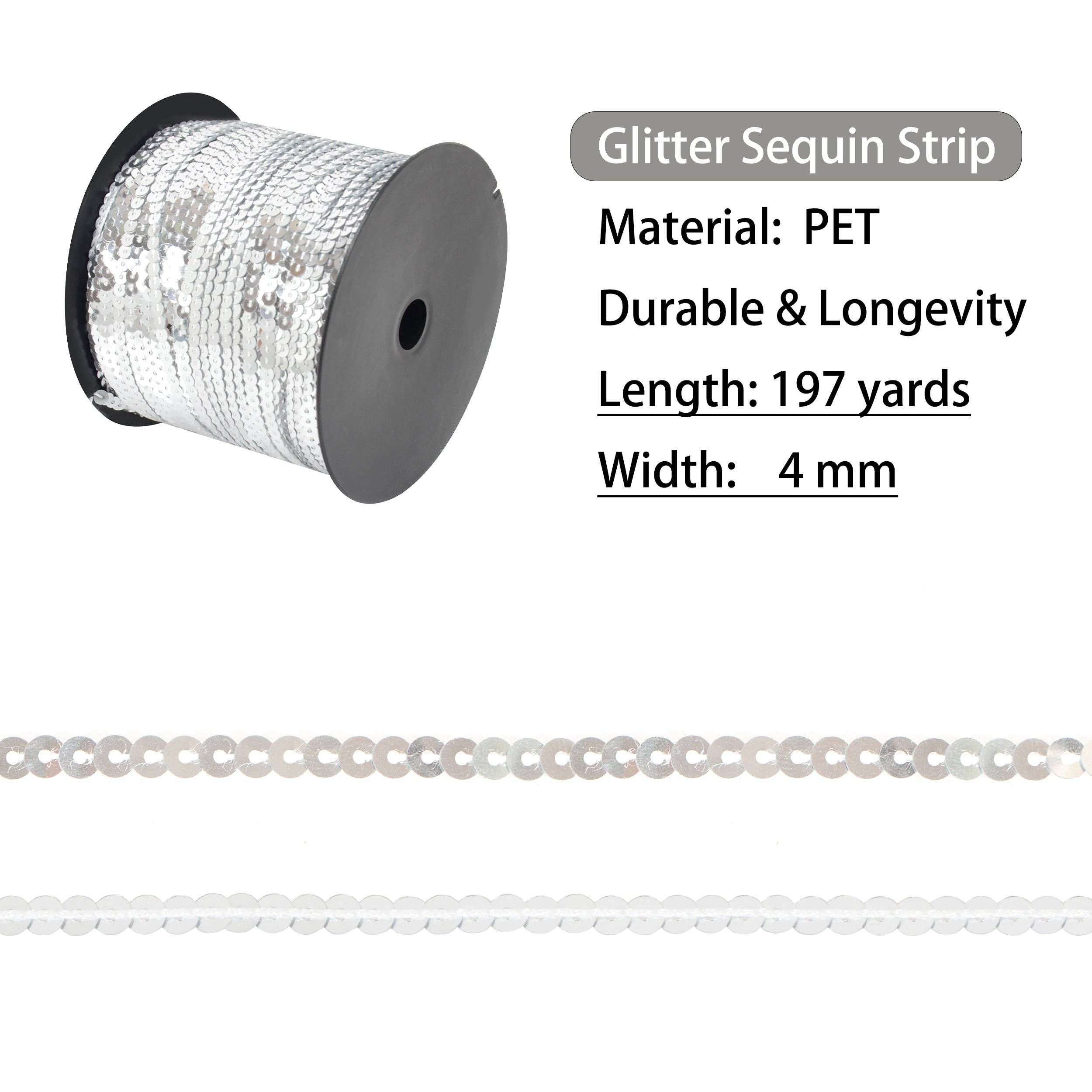 AK Brand - Wholesale Knutselbenodigdheden - Platte Paillettenstrook 4mm Metallic Paillettenband 180 meter12