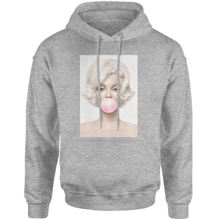 Expression Tees - Wholesale Hoodie - Unisex - Marilyn Monroe Pink Bubble Gum Adult Hoodie Sweatshirt