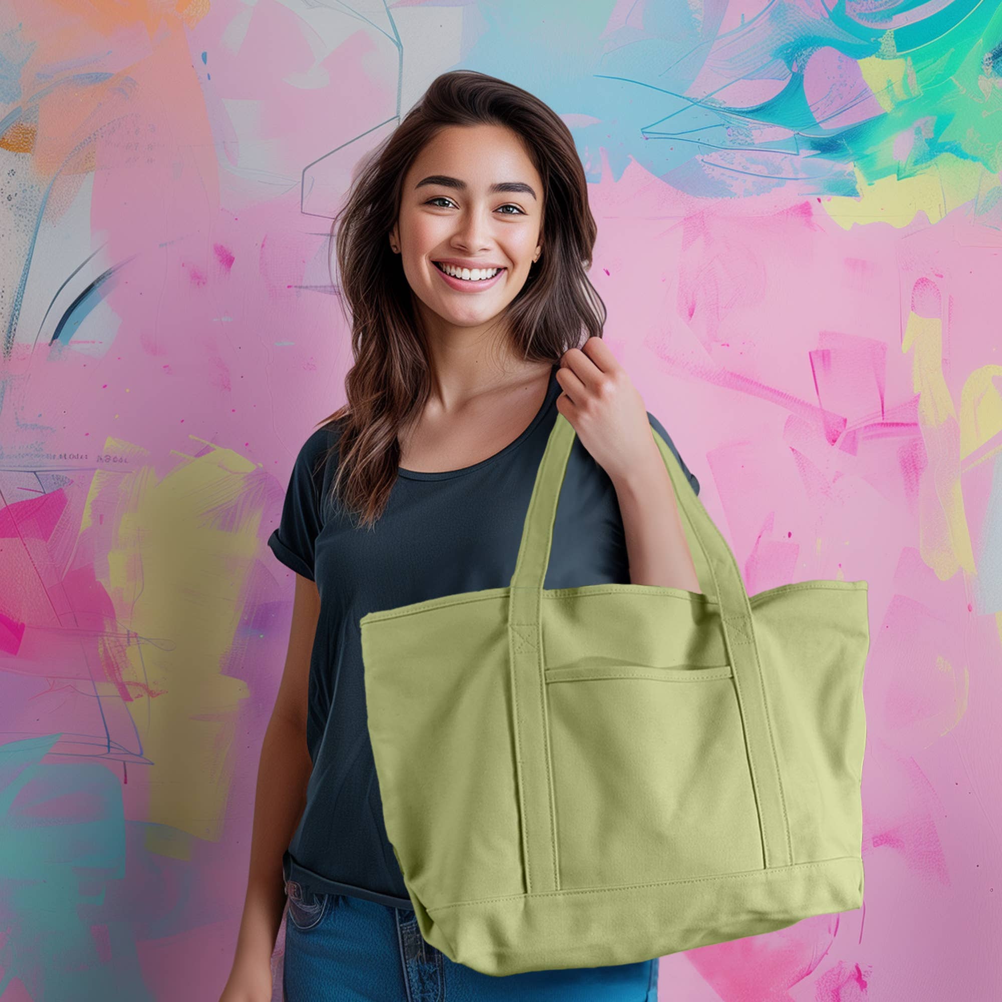 Dalix – Großhandel Tragetasche – Damen – Dalix 23" Deluxe 24 oz. Baumwoll-Canvas-Tragetasche mit Reißverschluss32