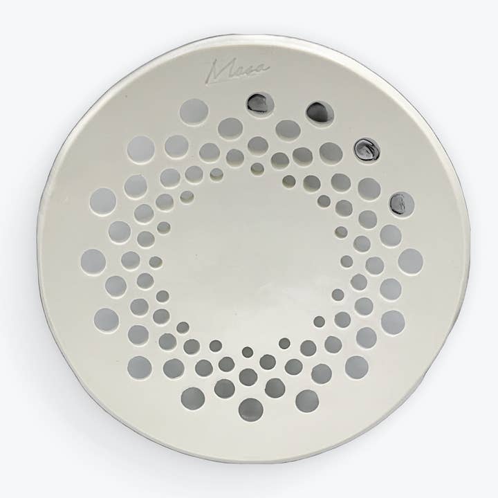 White Kohiki Hole Plate for wholesale by Masa Designs NYC