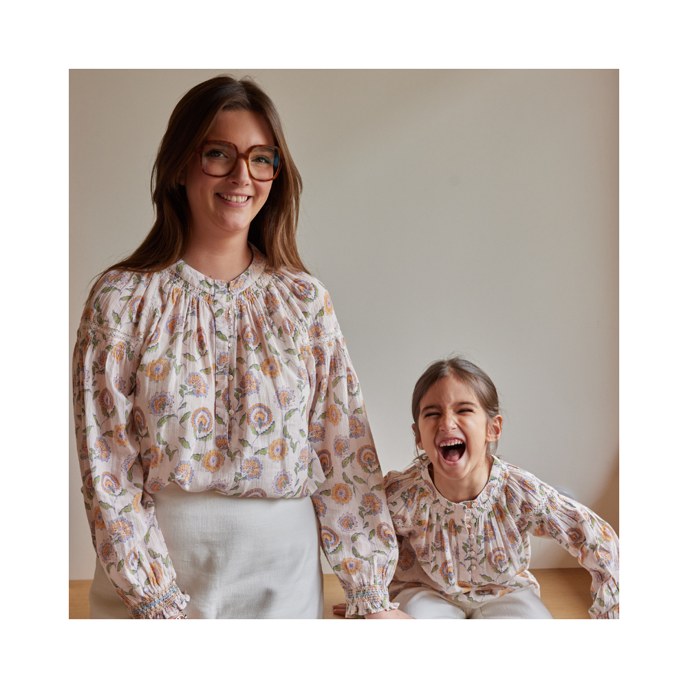 Bonheur du Jour - Wholesale Blouse - Women's - Noura Women's Blouse - Pink Flowers7