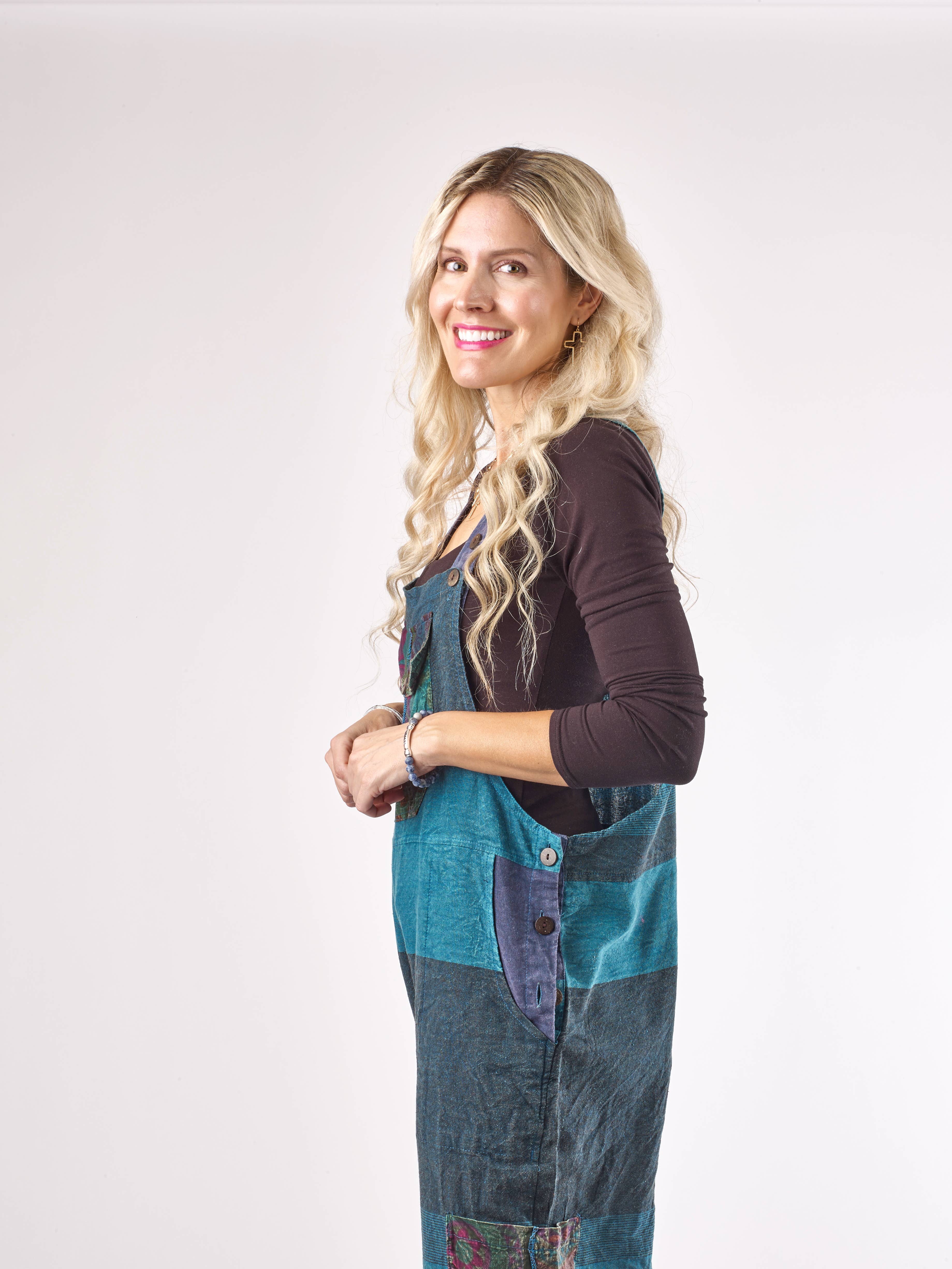 Kaleidoscope Accessories - Wholesale Overalls - Women's - Textured Cotton Patch Overalls, 2 Assorted5