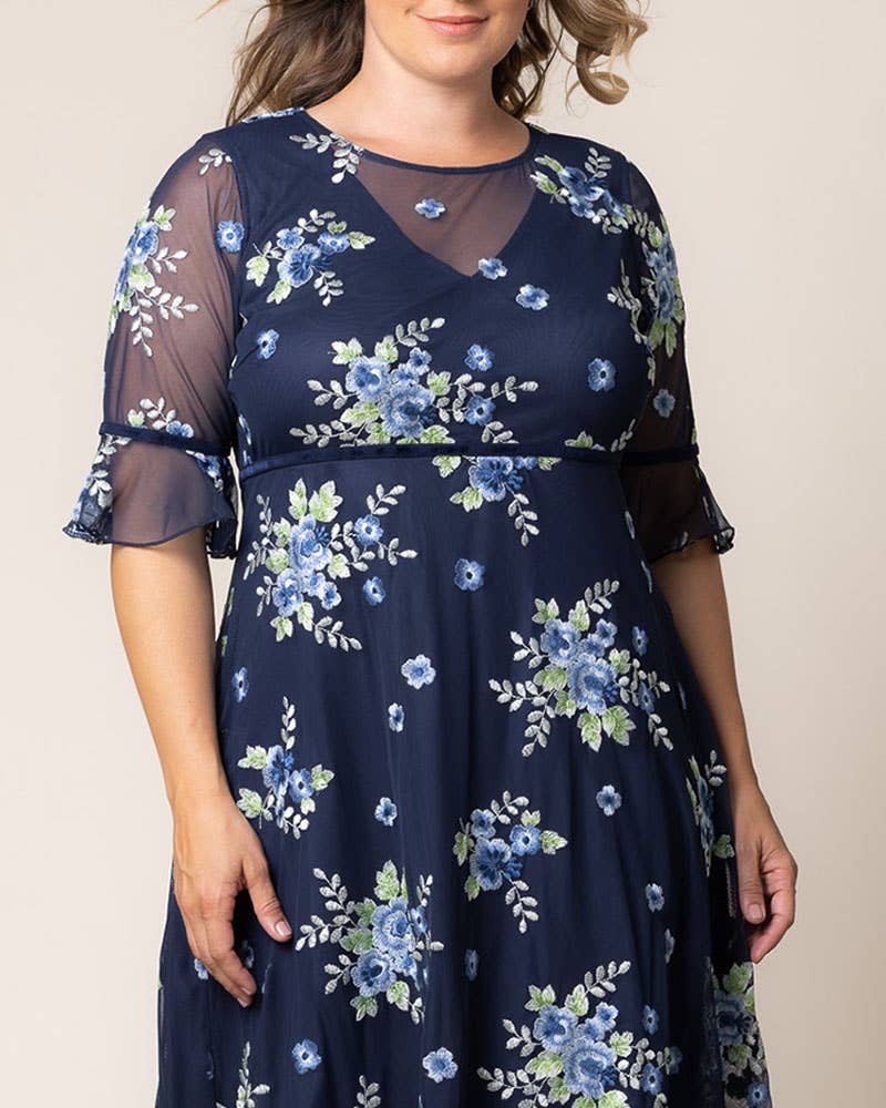 Kiyonna - Wholesale Dress - Women's - Wildflower Embroidered Dress - Plus Size18