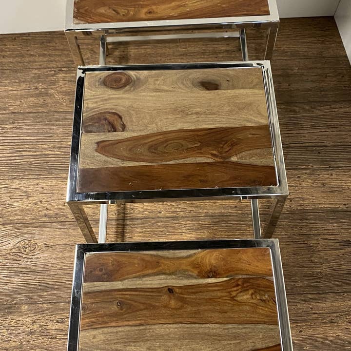 HomeRoots - Wholesale Side Table - Set Of 3 Modern Rustic Nesting Tables1