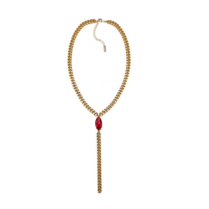 Lariat Marquise en cristal - Rouge pour la vente par Adriana Pappas Designs