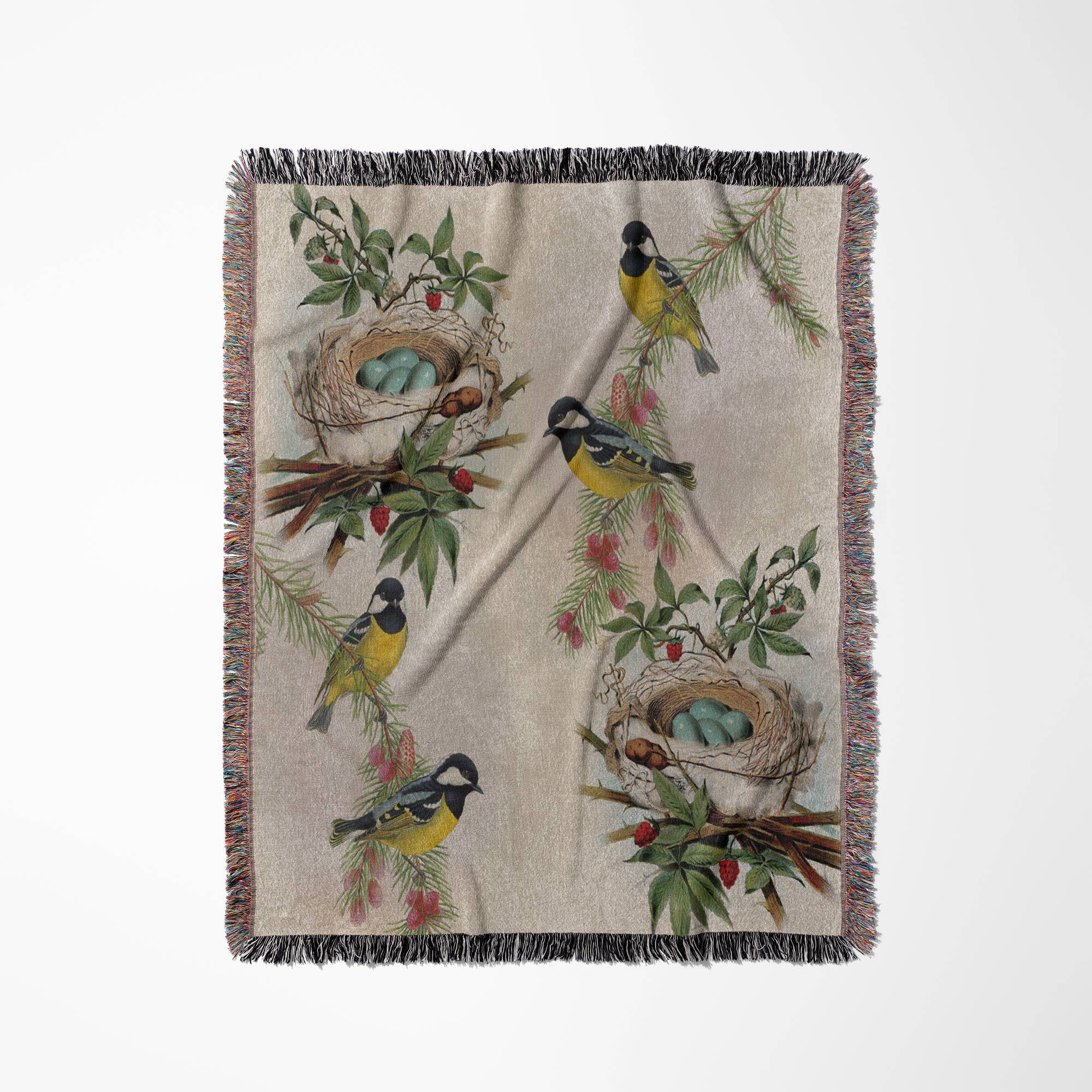 3dRose - Wholesale Throw Blanket - 3dRose, Birds and Nests vintage, Blanket0