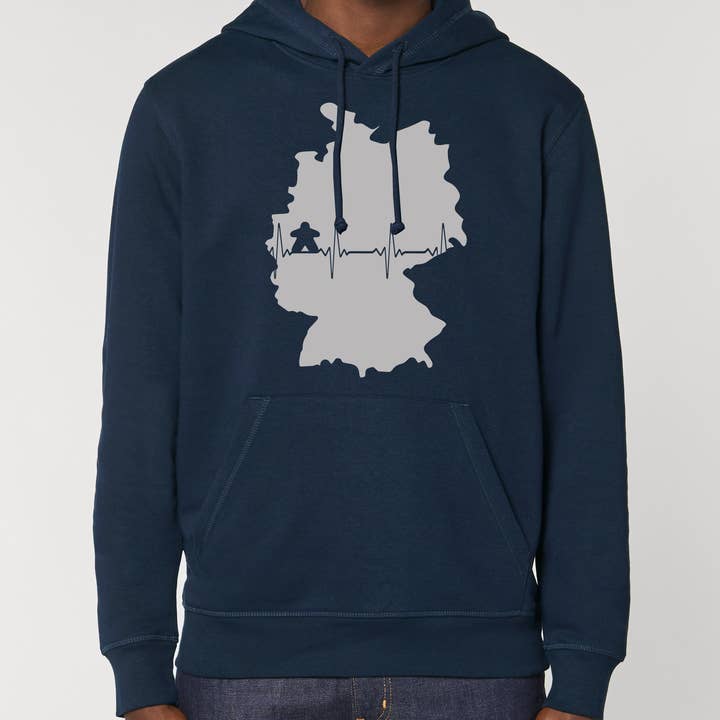 Felpa con cappuccio unisex EKG Heartbeat Germany per la vendita all'ingrosso da parte di Meeplings | Handmade in Berlin
